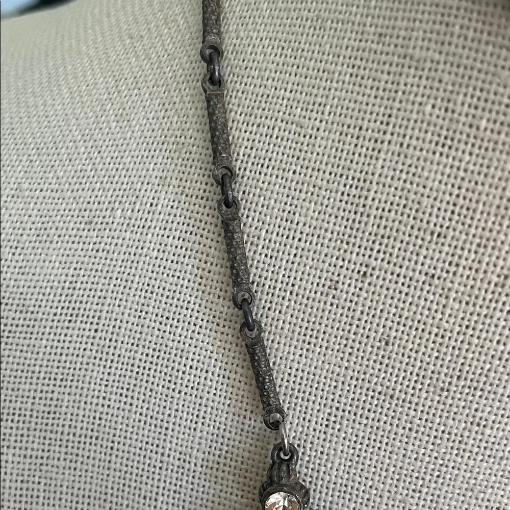 VTG Crystal Branch Statement Necklace - Gunmetal and Clear